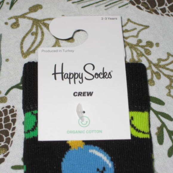 NWT Happy Socks Sz 2-3 Years Smiling Jingle Bells Kids' Holiday Christmas Socks - Picture 2 of 4